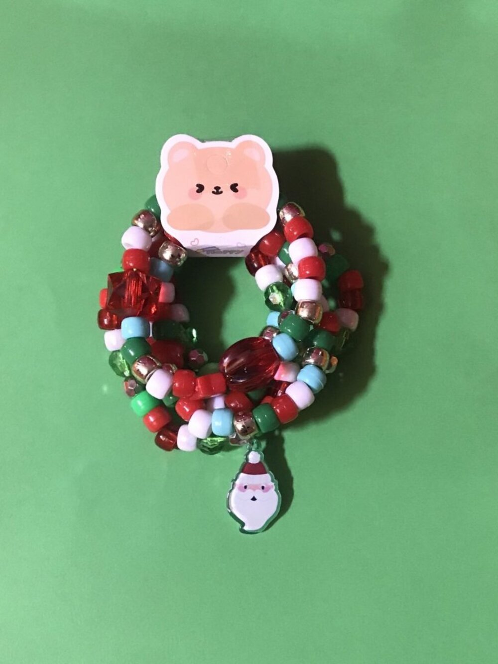Santa's Sweet Shop - Set of 5 Handmade Beaded Bracelets - Stackable Jewelry
